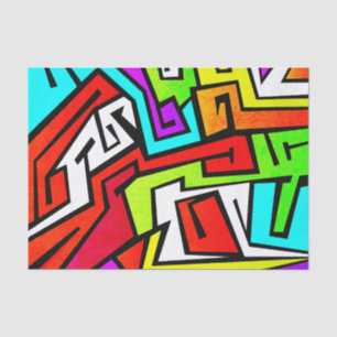 Bunte Graffitiillustration Seidenpapier