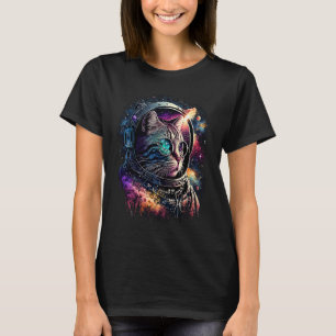 Bunte Grafik Katze Astronaut Weltraum  1 T-Shirt
