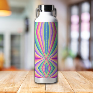 Bunte groovy 70er Retro Wasserflasche Trinkflasche