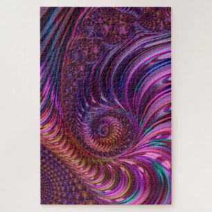 Bunte Groovy Trippy Funky Spirale Fraktal Kunst