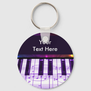 Bunte großartiges Klavier-Tastatur und Musiknoten Schlüsselanhänger
