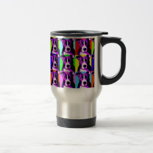 Bunte Gruben-Stier-Reise-Tasse - großes Geschenk Reisebecher