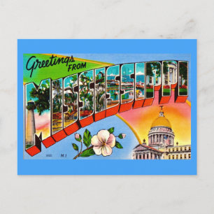 Bunte Grüße aus Mississippi  Postkarte
