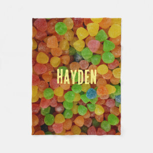 Bunte Gumdrops Süßigkeiten Personalisiert Fleecedecke