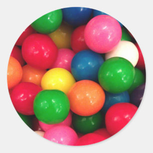 Bunte Gummi-Ball-Süßigkeit Runder Aufkleber