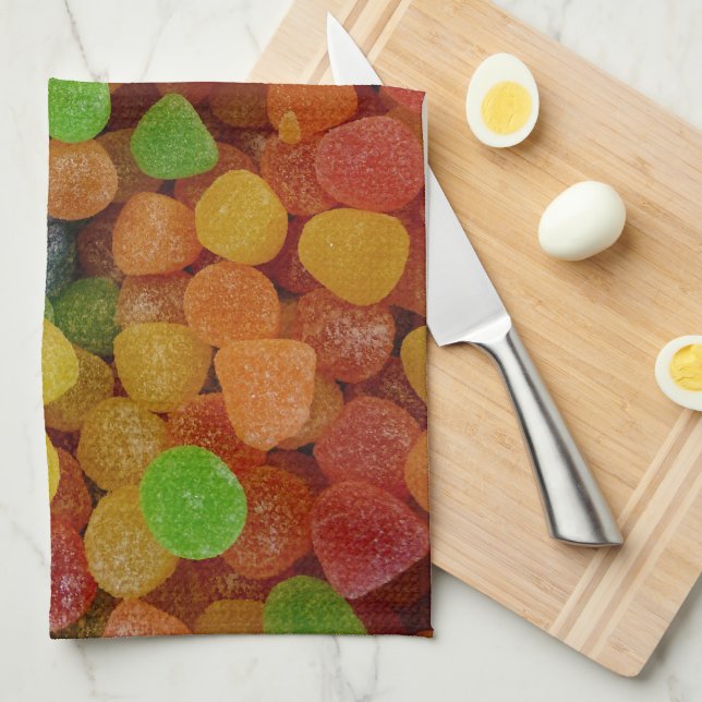 Bunte Gummibonbons Geschirrtuch (Viertel Falte)