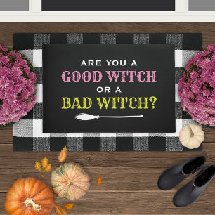 Bunte gute Hexe oder böse Hexe Halloween Fußmatte