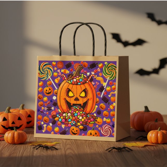 Bunte Halloween-Kürbis Große Geschenktüte (Von Creator hochgeladen)
