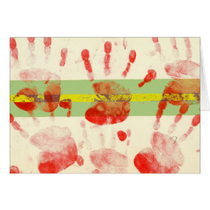 Bunte Handdruck-Karte