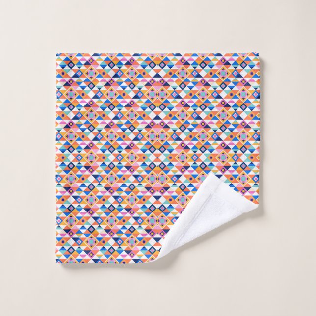 Bunte Handtücher mit geometrischem Muster  (Waschlappen)
