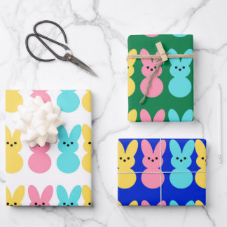 Bunte Hasen Geschenkpapier – Süßes Ostern Set