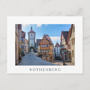 Bunte Häuser in Rothenburg, Deutschland Postkarte