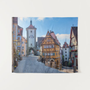 Bunte Häuser in Rothenburg, Deutschland Wandteppich