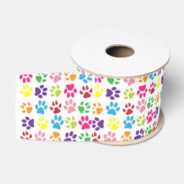 Bunte Haustier-Tatzen Ripsband