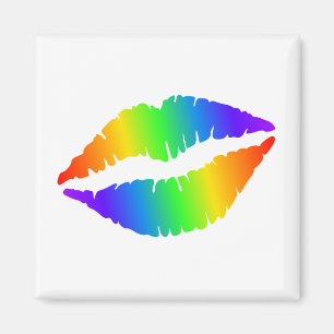 Bunte heiße Lippenquadratischer Magnet