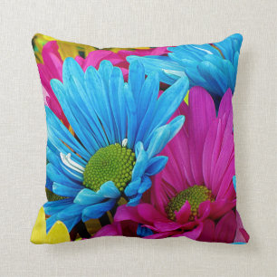Bunte heißes Rosa aquamarine blaue Gerber Kissen