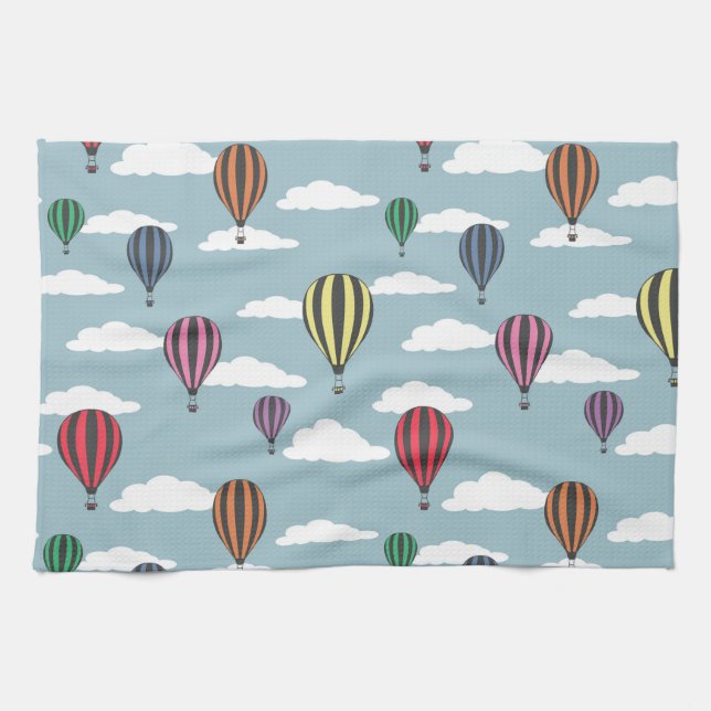 Bunte Heißluftballons Geschirrtuch (Horizontal)