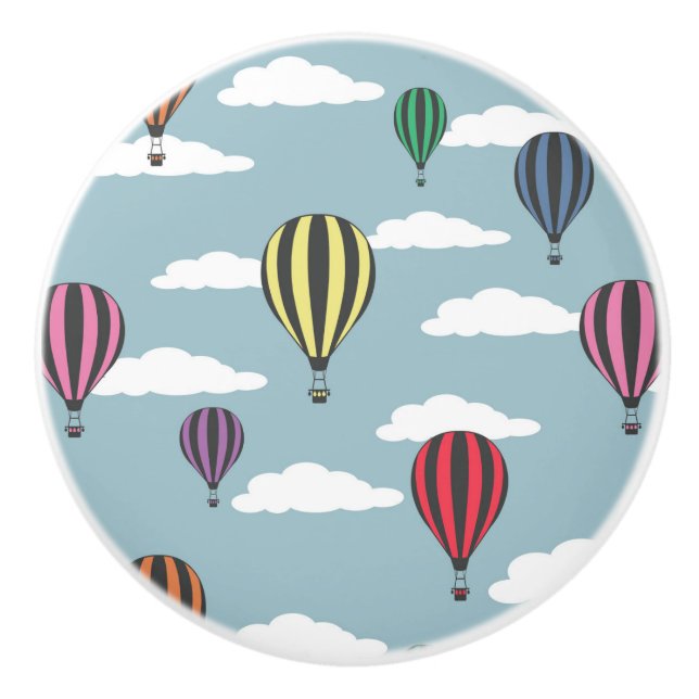 Bunte Heißluftballons Keramikknauf (Vorderseite)