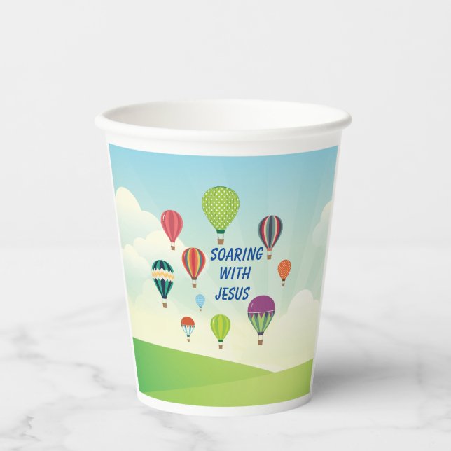Bunte Heißluftballons Kinder Party Cups Pappbecher (Vorderseite)