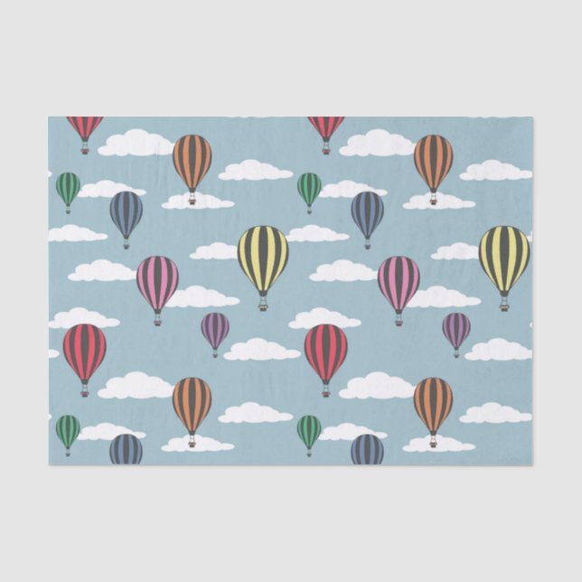 Bunte Heißluftballons Seidenpapier (Vorderseite)