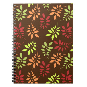 Bunte Herbstblätter in warmen Tönen Notizbuch Notizblock