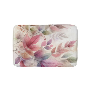 Bunte Herbstblätter Wasserfarbe Pastellfarbe Badematte