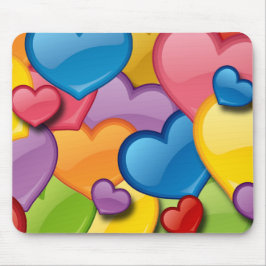 BUNTE HERZ-COLLAGE MOUSEPAD