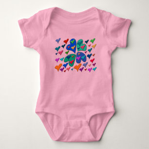 Bunte Herzen Baby Strampler