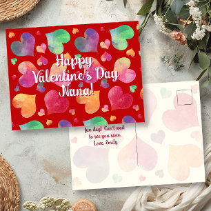 Bunte Herzen Happy Valentines Day Postkarte