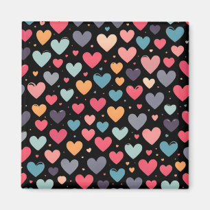Bunte Herzen Valentinstag Magnet