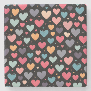 Bunte Herzen Valentinstag Steinuntersetzer