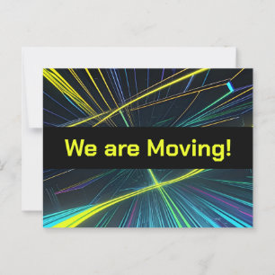 Bunte High-Tech-Lichter Adressänderung Postkarte