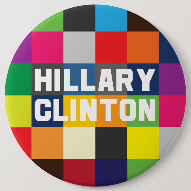 Bunte Hillary Clinton 2016 Knöpfe Button (Vorderseite)