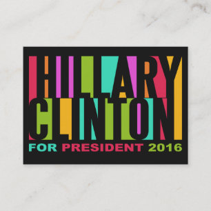 Bunte Hillary Clinton 2016 kundenspezifische Visitenkarte