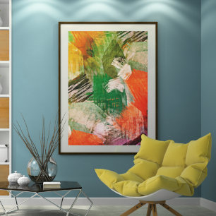 Bunte Hip-Grunge-Style-Pinselstrich-Kunst Poster