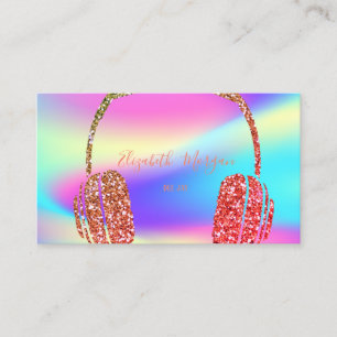 Bunte Holografische Glitter Kopfhörer DJ Visitenkarte