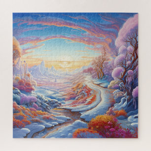 Bunte Hübsche Schneewinter Bäume Naturansicht