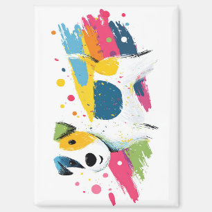 Bunte Hund Pop Art Spritzillustration Magnet