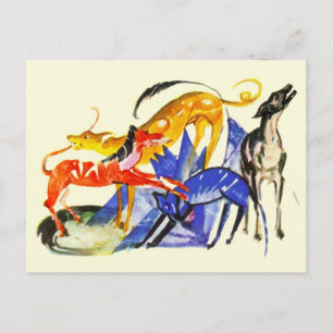 Bunte Hunde Postkarte