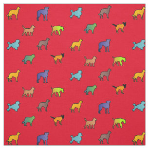 Bunte Hunde Stoff