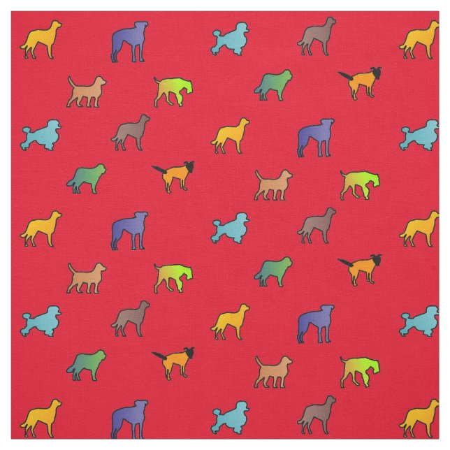 Bunte Hunde Stoff (Muster)