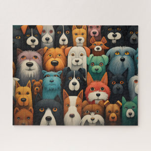 Bunte Hundegesichter