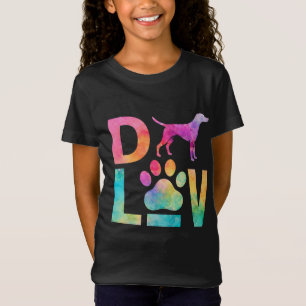Bunte Hundeliebe-Pfote-Wasserfarben-Kunst T-Shirt