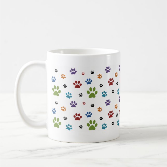 Bunte Hundetatze druckt Tasse (Links)