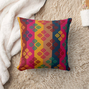 Bunte Ikat-Geometrie-Dekokissen Kissen