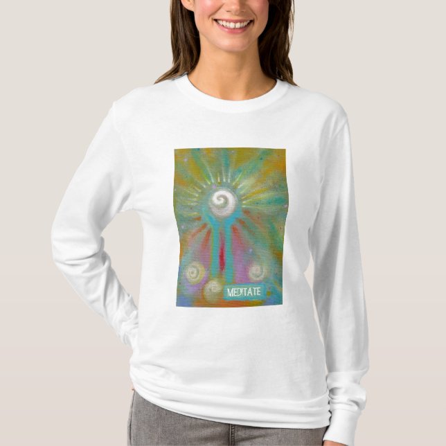 Bunte inspirational abstrakte Kunstmeditation des T-Shirt (Vorderseite)