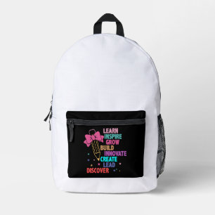 Bunte Inspirierende Wörter Lehrer Bleistift & Flie Bedruckter Rucksack