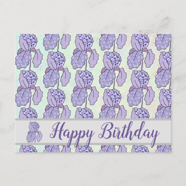 bunte Iris Postkarte (Vorderseite)