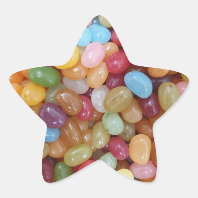 Bunte Jelly Beans Stern-Aufkleber (Vorderseite)