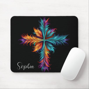 Bunte Jesus-Kreuz-Kunst Jesus-Illustration Mousepad